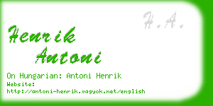 henrik antoni business card